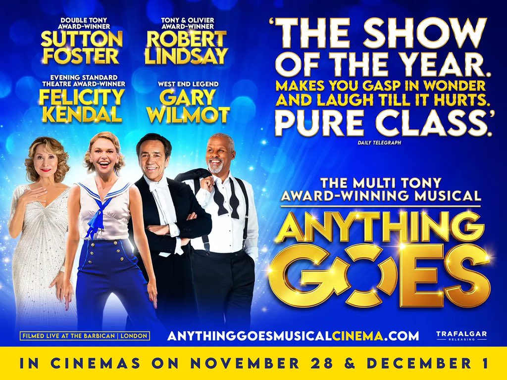 ANYTHING GOES – LONDON REVIVAL – CINEMA RELEASE CONFIRMED