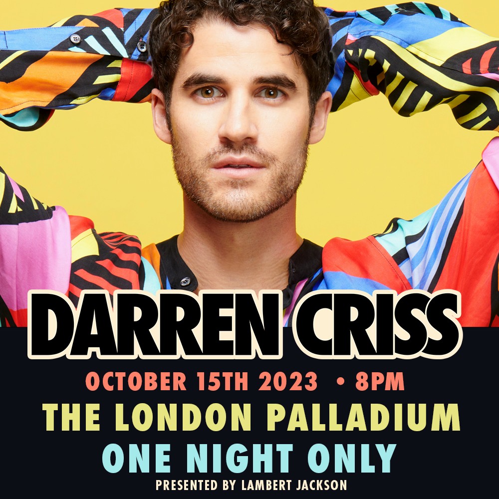 DARREN CRISS – IN CONCERT – ONE NIGHT ONLY – ANNOUNCED FOR LONDON PALLADIUM