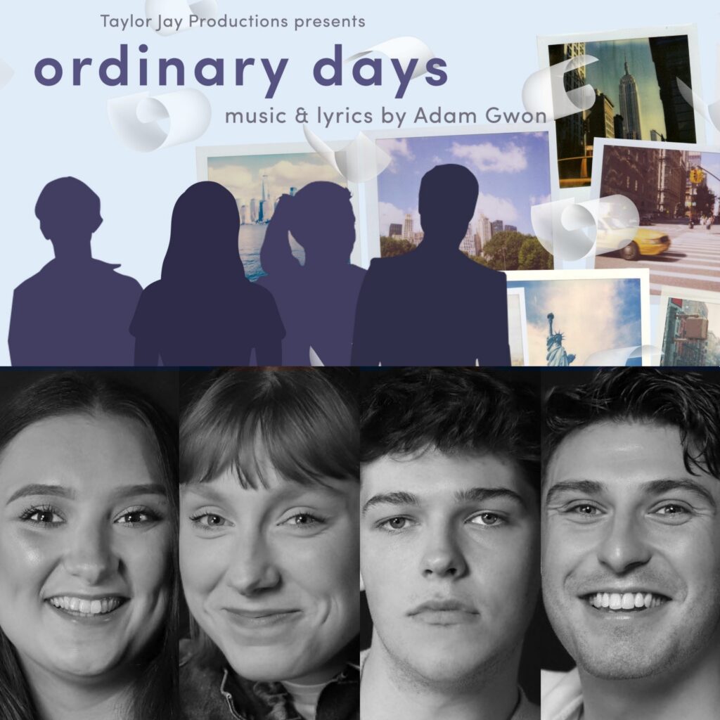 ORDINARY DAYS – THE MUSICAL ANNOUNCED FOR PHOENIX ARTS CLUB – STARRING DAISY MARLETTA, EMILY ATTRIDGE-COX, CHRISTOPHER REDWOOD & MICHAEL KARL-LEWIS