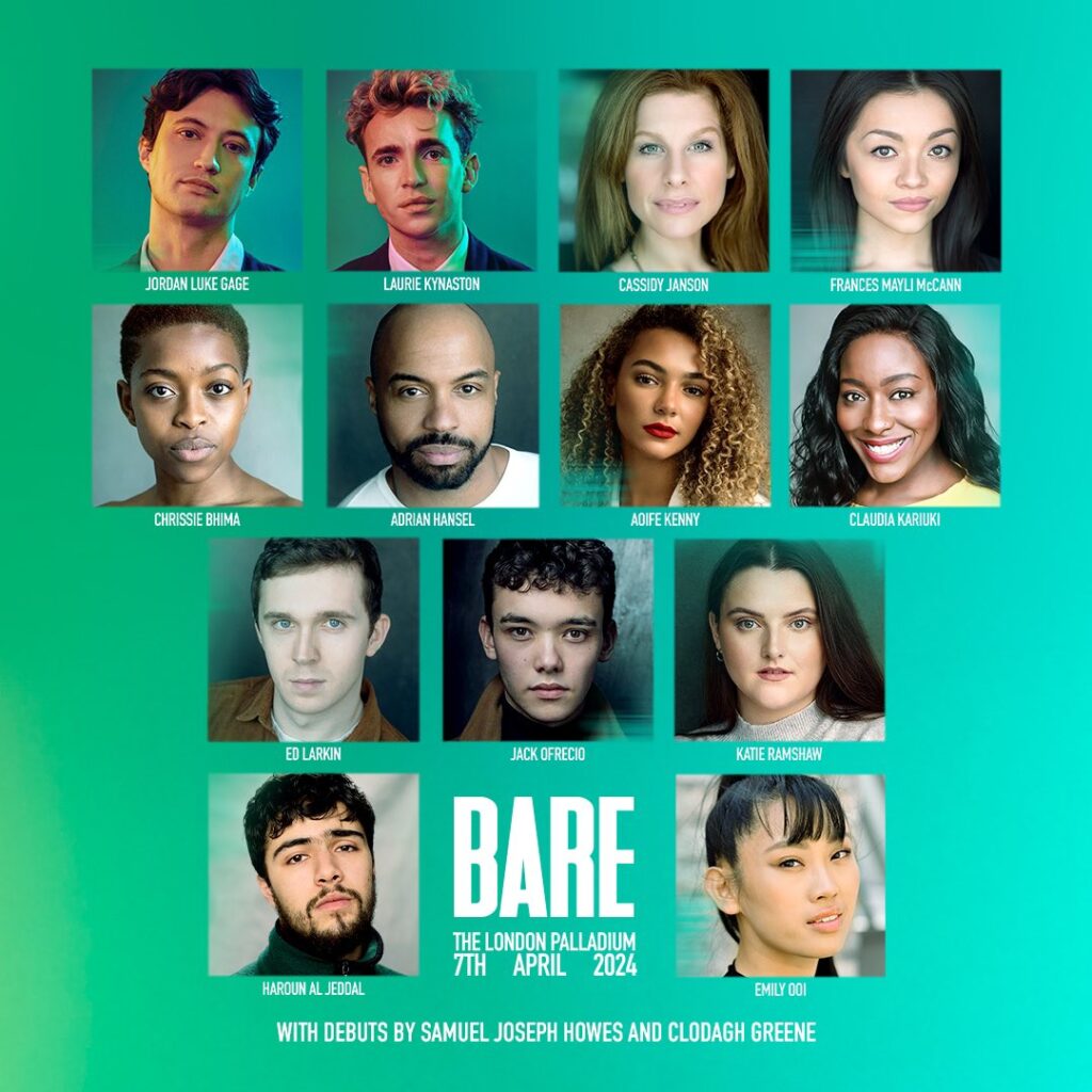 BARE – IN CONCERT – LONDON PALLADIUM – FULL CAST ANNOUNCED