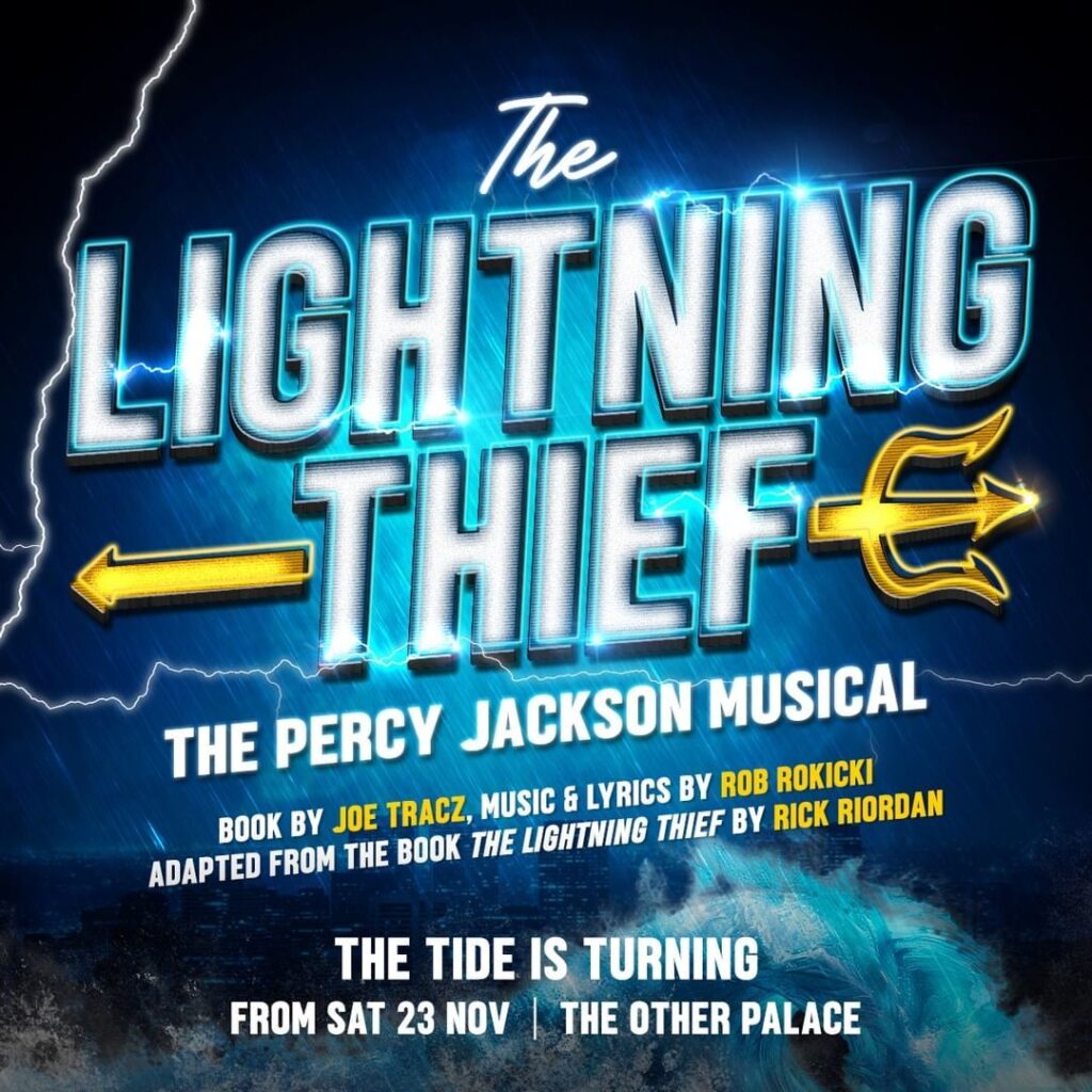 THE LIGHTNING THIEF – THE PERCY JACKSON MUSICAL – LONDON PREMIERE ANNOUNCED – THE OTHER PALACE – AUTUMN 2024